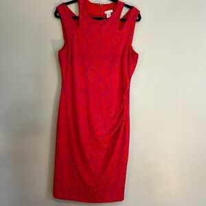 EUC gorgeous purple and red Cache dress size 14